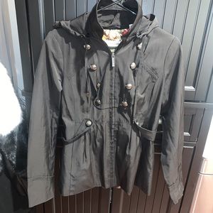 Black Steve Madden rain coat